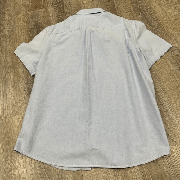 American Eagle Shirt Mens XXL Blue Seriously Soft Oxford Short Sleeve Shirt - Picture 7 of 12